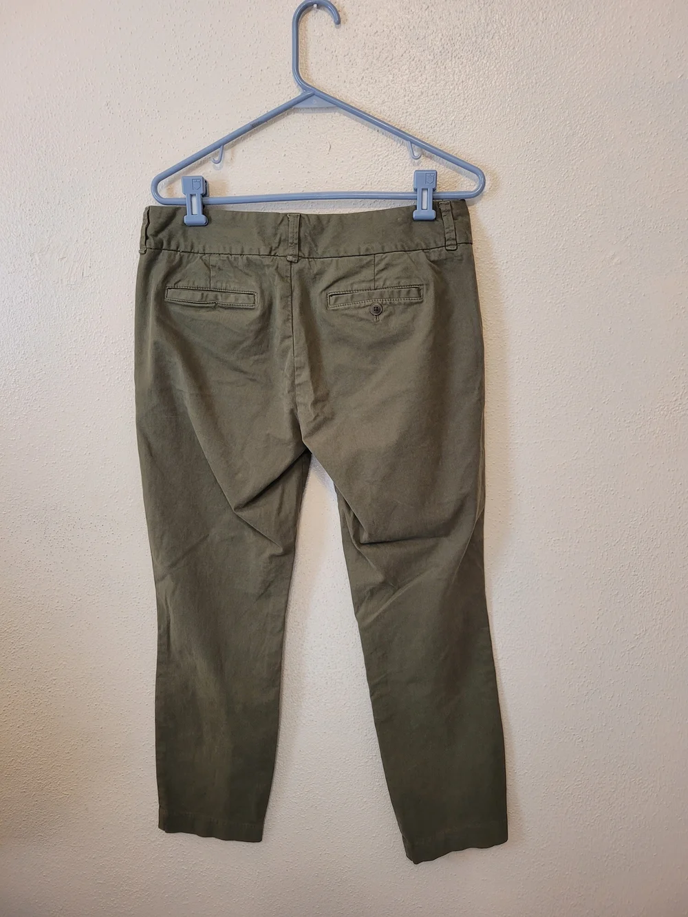 J.Crew Andie Chino Pants Fatigue Olive Green Stretch Cotton Size 8